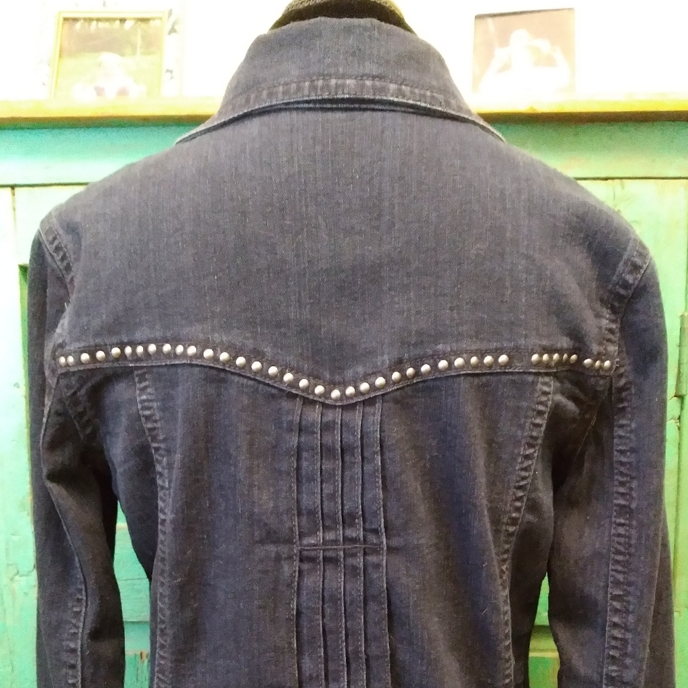 Women's Style & Co Premium Jeans Studded Jean Jacket Sz M